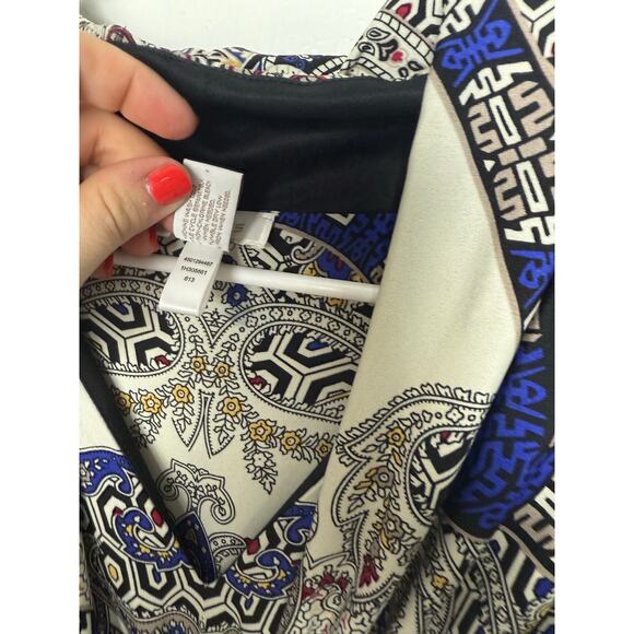 CHICOS Pleated Promising Paisley Jasmina Maxi Dress Sleeveless V Neck XL - Picture 6 of 9